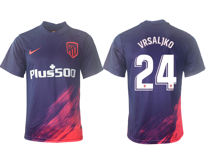 Cheap Men 2021-2022 Club Atletico Madrid away aaa version purple 24 Soccer Jersey